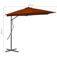 Parasol met stalen paal 300x230 cm terracottakleurig - thumbnail