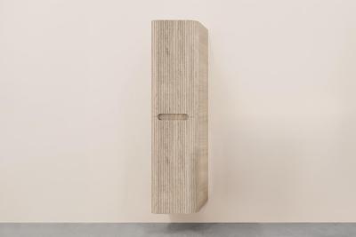 Kolomkast Wiesbaden Sulora 160x40x35 cm Afgeronde Hoeken Geribbeld Licht Eiken