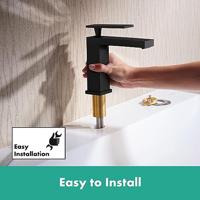 Hansgrohe Tecturis E ééngreeps wastafelkraan 110 CoolStart met PopUp trekwaste, mat zwart - thumbnail