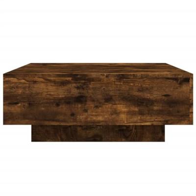 Salontafel 80x80x31 cm bewerkt hout gerookt eikenkleurig Salontafel 80x80x31 cm bewerkt hout gerookt eikenkleurig