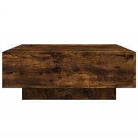 Salontafel 80x80x31 cm bewerkt hout gerookt eikenkleurig - thumbnail