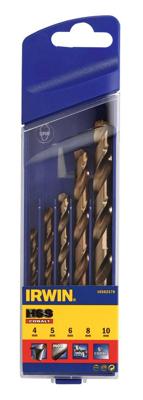 Irwin HSS Cobalt metaalborenset 4/5/6/8/10mm