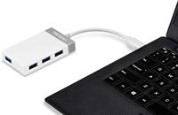 TrendNet TUC-H4E USB-combi-hub 4 poorten Grijs - thumbnail
