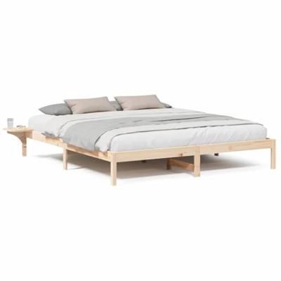 Bedframe met nachttafels Bruin 200 x 200 cm Bruin