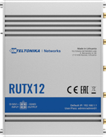 Teltonika RUTX12 Dual LTE Cat 6 Router RUTX12, Wi-Fi 5 (802.11ac), W125768412 (RUTX12, Wi-Fi 5 (802.11ac), Dual Band (2,4 GHz / 5 GHz), Ethernet LAN, 3G, Silver, Tabletop Router) - thumbnail