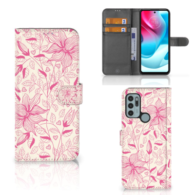 Motorola Moto G60s Hoesje Pink Flowers Motorola Moto G60s Hoesje Pink Flowers