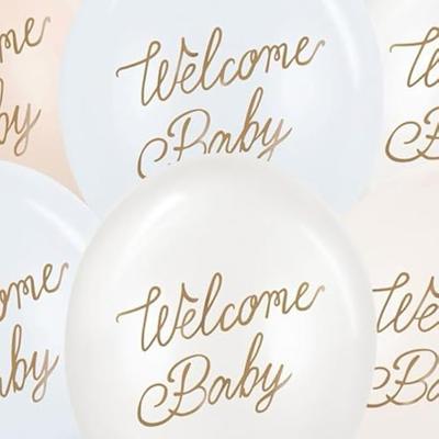 Ballonnen Welcome Baby Blauw Mix Professional (6st)