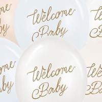Ballonnen Welcome Baby Blauw Mix Professional (6st) - thumbnail