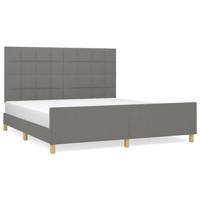Bedframe zonder matras stof donkergrijs 160x200 cm - thumbnail