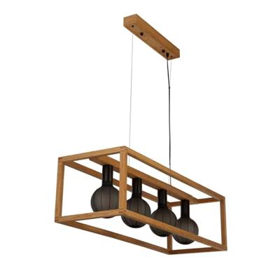 Searchlight Hanglamp EetkamerSquare Hout - 54741-4NA
