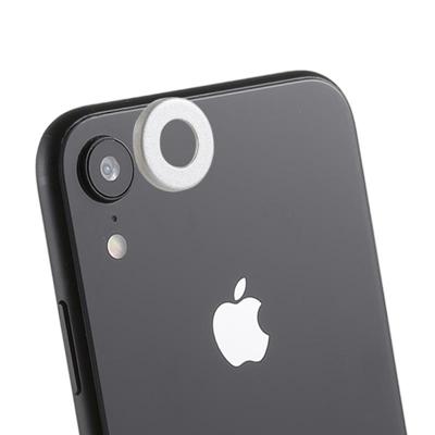 Achterzijde camera lens bescherming ring cover met eject PIN voor iPhone XR (zilver)