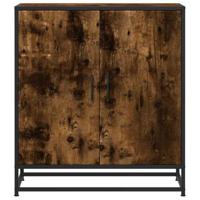 Dressoir 68x35x76 cm bewerkt hout en metaal gerookt eiken - thumbnail
