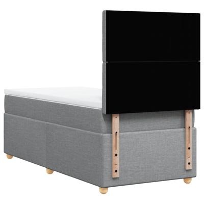 Boxspring met matras stof lichtgrijs 180x200 cm