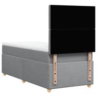 Boxspring met matras stof lichtgrijs 90x190 cm - thumbnail