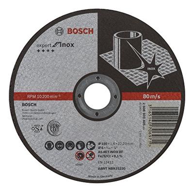 Bosch Accessoires Doorslijpschijf recht Expert for Inox AS 46 T INOX BF, 150 mm, 22,23 mm, 1,6 mm - 1 stuks - 2608603405