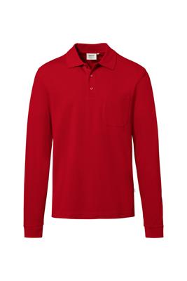 Hakro 809 Long-sleeved pocket polo shirt Top - Red - L