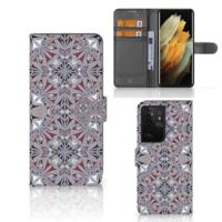 Samsung Galaxy S21 Ultra | Bookcase | Flower Tiles - thumbnail