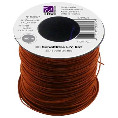 TRU COMPONENTS 1570577 Draad LiY 1 x 0.14 mm² Rood 100 m