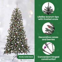 Kunstkerstboom met 300 LED Groen 240 cm PVC en Plastic en Staal - thumbnail