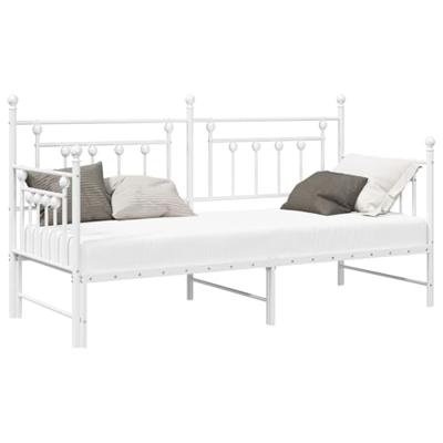 Bedframe voor een daybed met hoofdeinde Wit 75 x 190 cm Staal