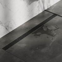 Brauer Douchegoot met Standaard Rooster en Flens - 110 cm - Zwart - thumbnail