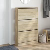 Schoenenkast 80x21x125,5 cm bewerkt hout sonoma eikenkleurig - thumbnail