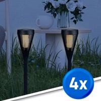 Solar priklamp norah met vlameffect - set van 4 stuks - thumbnail