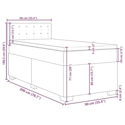 Boxspring met matras kunstleer wit 90x200 cm - thumbnail