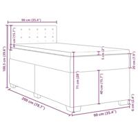 Boxspring met matras fluweel lichtgrijs 90x200 cm - thumbnail