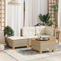 Tuinkruk met kussen 63,5x56x32 cm poly rattan beige - thumbnail