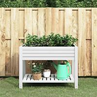 VidaXL Plantenbak verhoogd 110x45x79 cm polypropeen wit - thumbnail