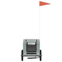 Hondenfietstrailer oxford stof en ijzer grijs - thumbnail