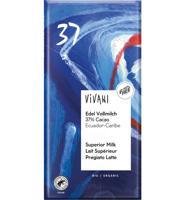 Vivani Chocolade melk superieur 37% Ecuador - 100 gram - thumbnail