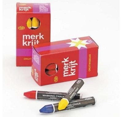 Politie krijt - wit - zeskant doos 12st