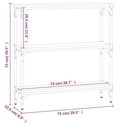 Wandtafel 75x22,5x75 cm bewerkt hout zwart