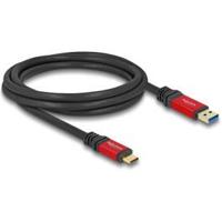 Delock 80618 USB-kabel USB-A stekker, USB-C stekker 2.00 m Zwart, Rood - thumbnail