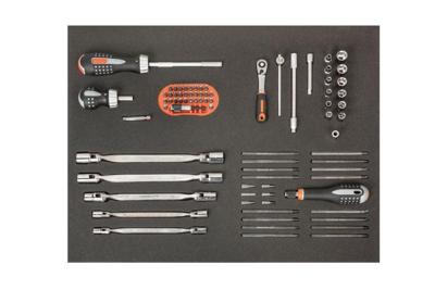 Bahco Foaminlay Fit&Go 3/3 met doppen en toebehoren 1/4" | schroevendraaiers | sleutels en bits - 89-delig - FF1A36