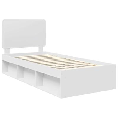 Bedframe met hoofdeinde Wit 90 x 190 cm Massief grenenhout