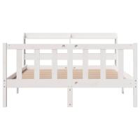 Bedframe zonder matras massief grenenhout wit 135x190 cm - thumbnail