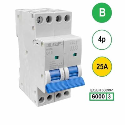 SEP krachtstroom installatieautomaat 25A INS36-4B25 inst. 4p B25 6kA (36mm)