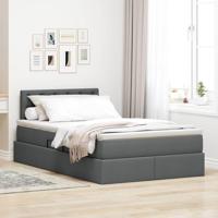 Opbergbed met matras Donkergrijs 120 x 190 cm Bewerkt hout - thumbnail