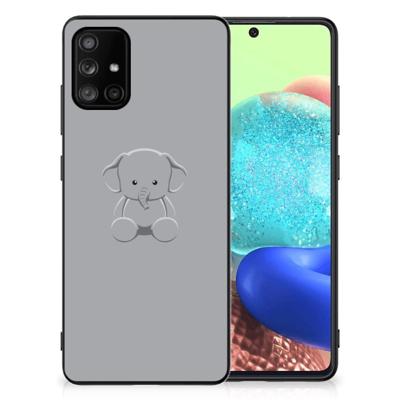 Samsung Galaxy A71 Hoesje Grijs Baby Olifant Samsung Galaxy A71 Hoesje Grijs Baby Olifant