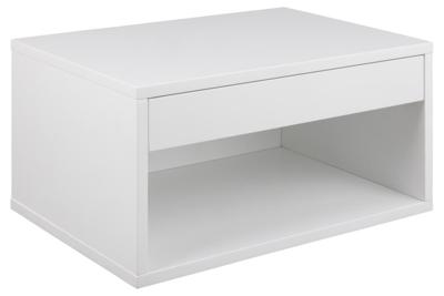 Bendt Zwevend Nachtkastje 'Daeg' Met 1 lade en open vak, kleur Wit Bendt Zwevend Nachtkastje 'Daeg' Met 1 lade en open vak, kleur Wit