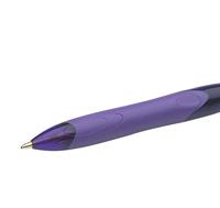 Balpen Bic 4kleuren grip fashion medium paars | 12 stuks - thumbnail