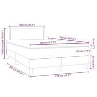 Boxspring met matras fluweel donkergrijs 120x220 cm - thumbnail