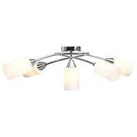 VidaXL Plafondlamp met keramieken cilindervormige kappen 5xe14 wit - thumbnail