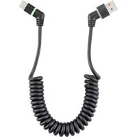 Renkforce RF-6713690 USB-kabel USB 2.0 USB-A stekker, USB-C stekker 1.50 m Zwart Connectoren 360° draaibaar, Spiraalkabel - thumbnail