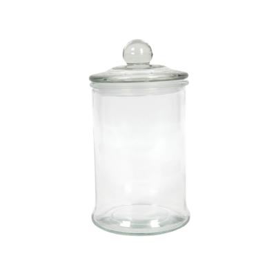 Voorraadpot glas met knop Ø10x18,5cm