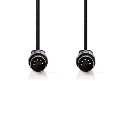 DIN-Audiokabel | DIN 5-Pins Male | DIN 5-Pins Male | Vernikkeld | 3.00 m | Rond | PVC | Zwart DIN-Audiokabel | DIN 5-Pins Male | DIN 5-Pins Male | Vernikkeld | 3.00 m | Rond | PVC | Zwart