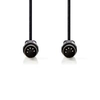 DIN-Audiokabel | DIN 5-Pins Male | DIN 5-Pins Male | Vernikkeld | 3.00 m | Rond | PVC | Zwart - thumbnail